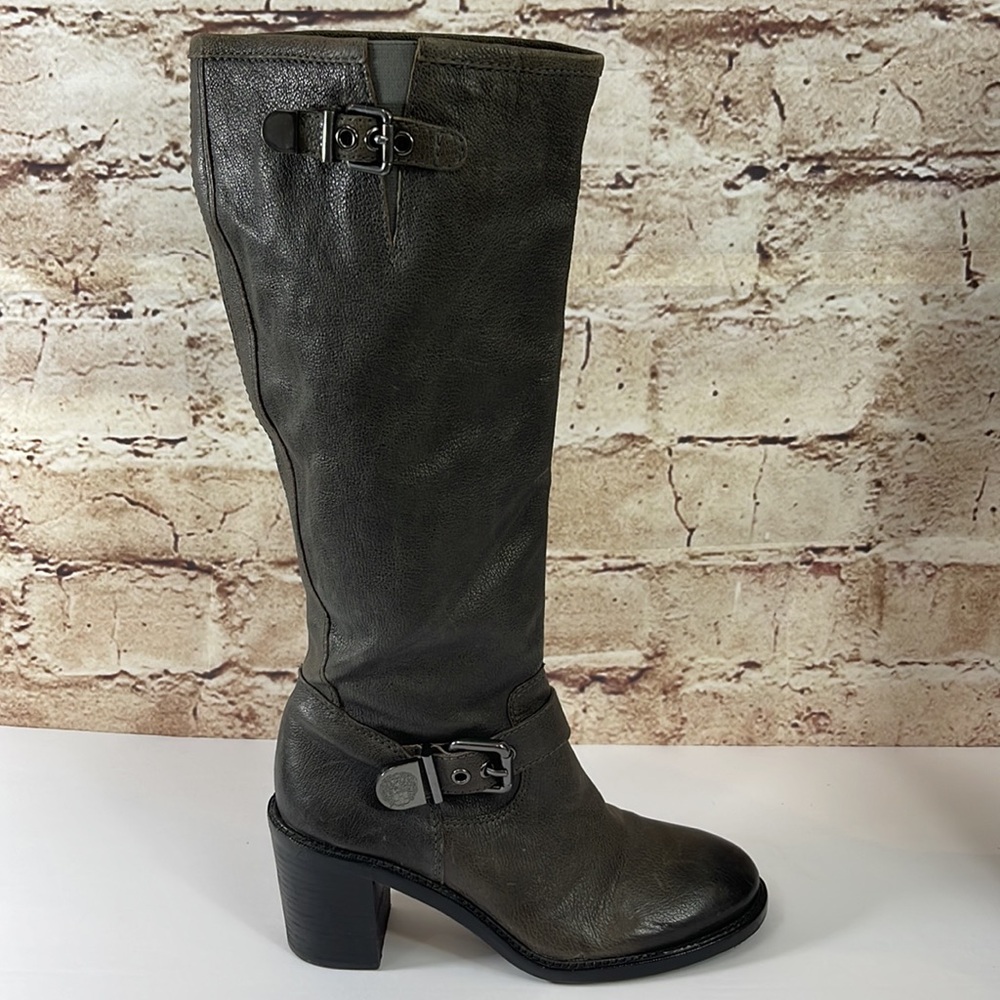Vince Camuto Kepner Leather Knee Heel Boots - Picture 2 of 16